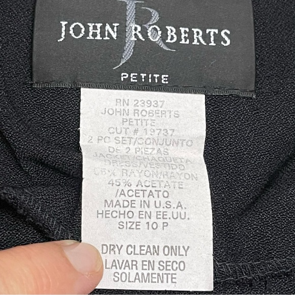 JOHN ROBERTS 2 PIECE JACKET DRESS | BLACK/WHITE | 10 PETITE | - Picture 10 of 10